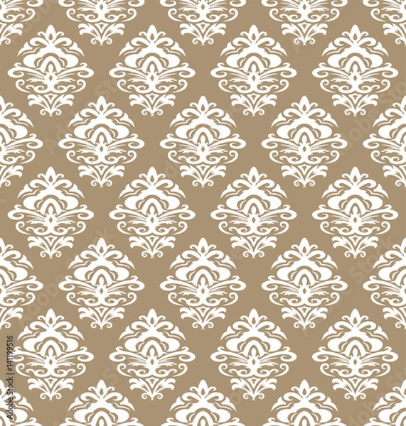 Fototapeta ダマスク柄　シームレスパターン背景