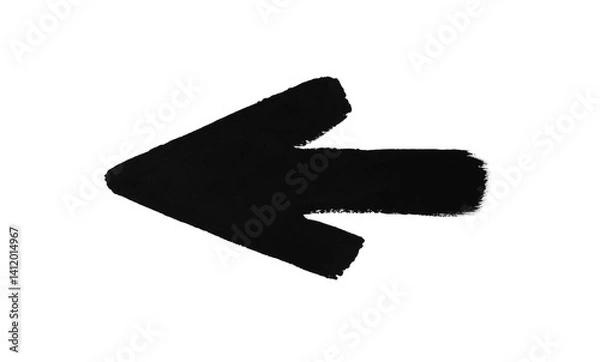 Obraz Watercolor arrow black on a white background