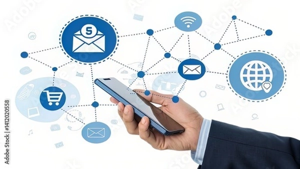 Fototapeta Digital Marketing Hub: Strategy and Analytics at Your Fingertips