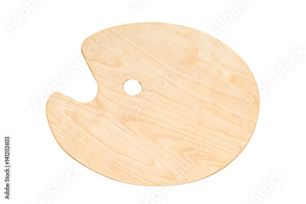 Obraz wooden art palette on white background