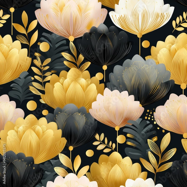 Fototapeta seamless pattern with flowers