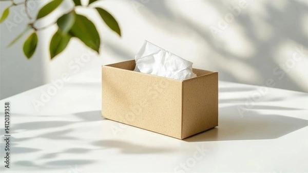 Obraz Minimalist Tissue Box with Textured Tissue Paper
