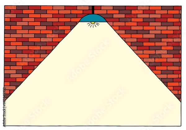 Obraz Chandelier on the background of a brick wall. Mockup.