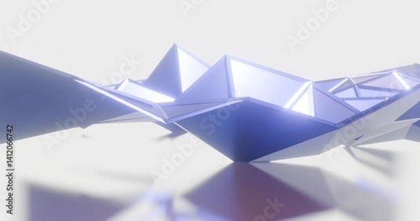 Obraz Futuristic abstract background crystal building 3d render