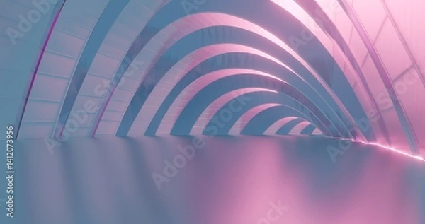 Obraz Abstract architecture background arched interior 3d render