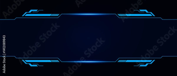 Fototapeta Sci fi futuristic user interface, HUD template frame design, Technology abstract background	
