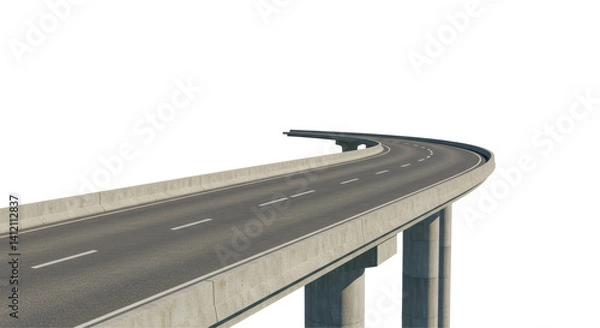 Fototapeta Isolated Elevated Curved Road