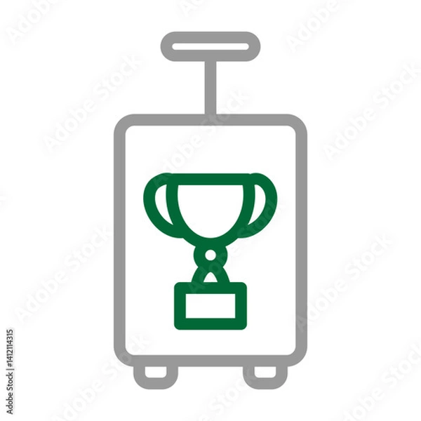 Obraz Travel Rewards Programs  Vector Line Dark Green with Grey Icon Design
