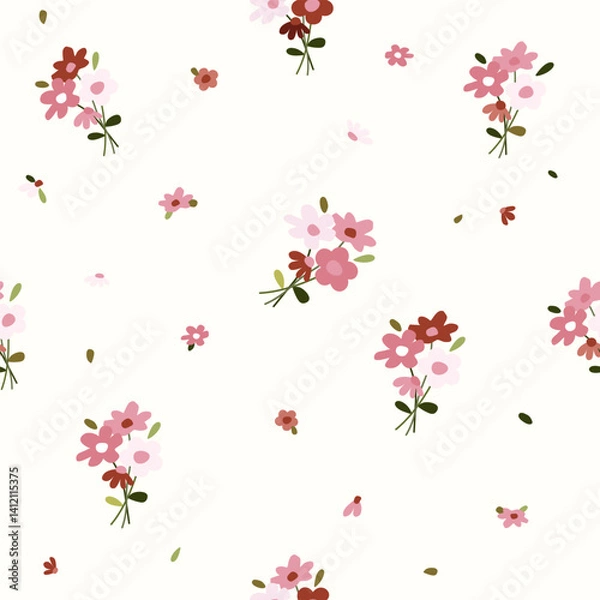 Obraz flower bunches seamless pattern , vector , illustration