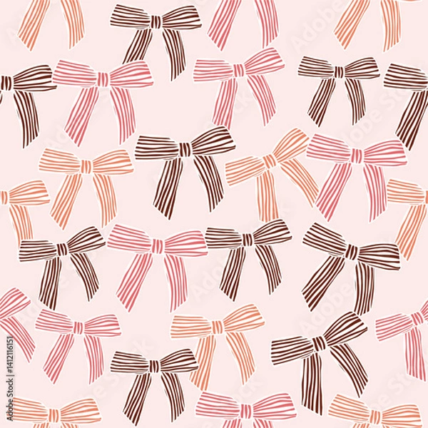 Obraz striped bows  seamless pattern , vector , illustration