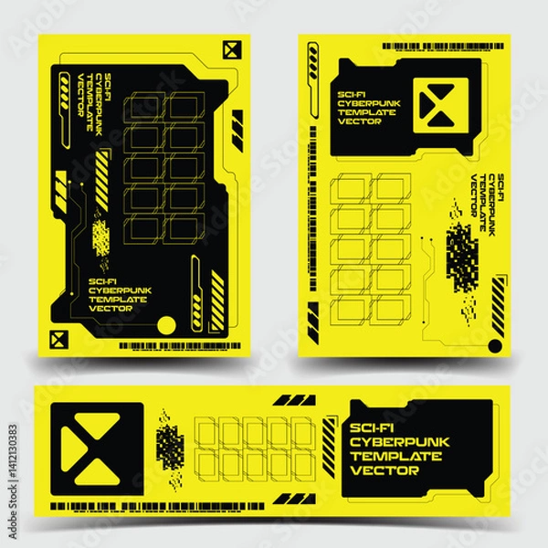 Obraz y2k 2000s scifi cyberpunk retro-futuristic layout template set dashboard for ux-ui application, 2d vector illustration
