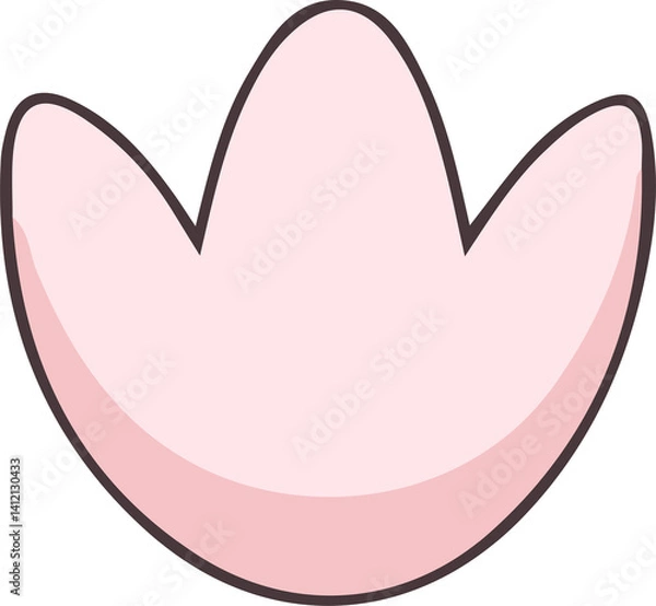 Fototapeta Cute cartoon-style potted tulips in soft pink tones with green leaves. Perfect for spring themes, floral decor, garden illustrations, 