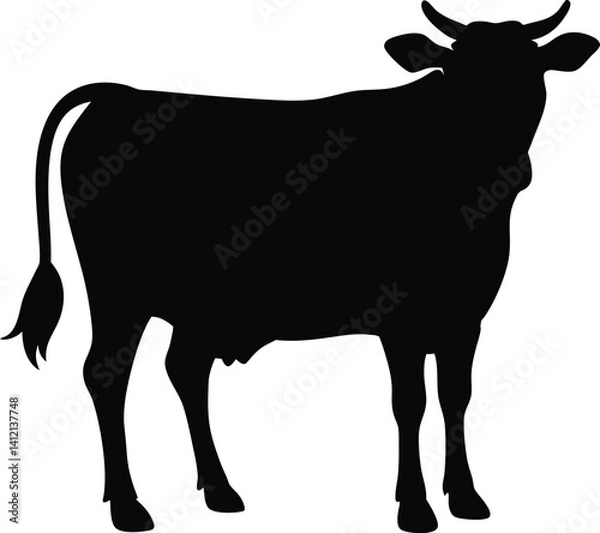 Obraz cow silhouette image vector design