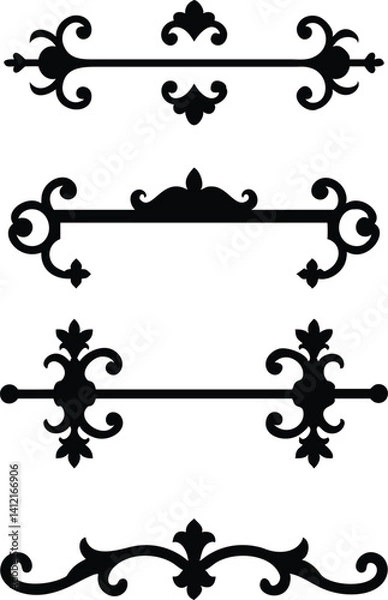 Fototapeta Elegant Black and White Decorative Design Elements