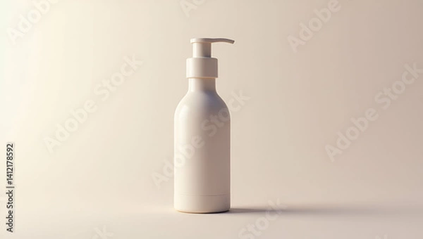 Obraz High-Quality Cosmetic Label Mockup: Showcase Your Brand's Authenticity with Superior Photo Stock and Refined Design Techniques in a Clean Layout with Left-Side Empty Space