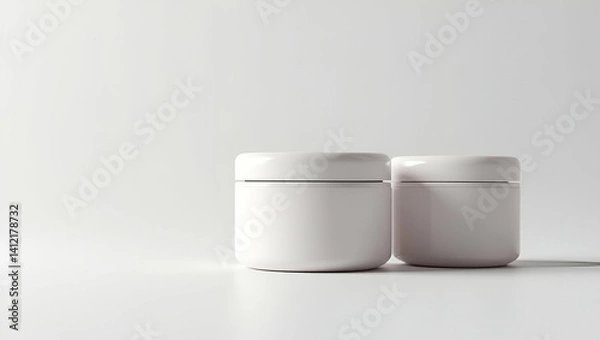 Obraz Modern Cosmetic Jar Mockup: Clean Design with Accurate Proportions & Empty Space for Product Innovation Showcase