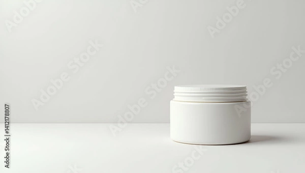 Obraz Modern Cosmetic Jar Mockup with Clean Design Elements and Accurate Proportions - Ideal for Showcasing Product Innovation in Photo Stock Concept with Empty Space