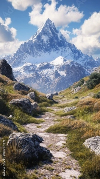 Obraz Majestic Mountain Peak and Serene Path