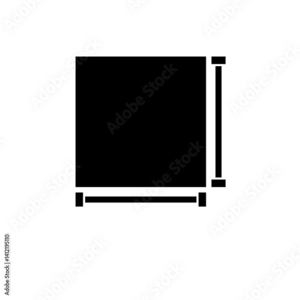 Fototapeta House Room Plan, Architectural Project Solid Flat Vector Icon Isolated on White Background.
