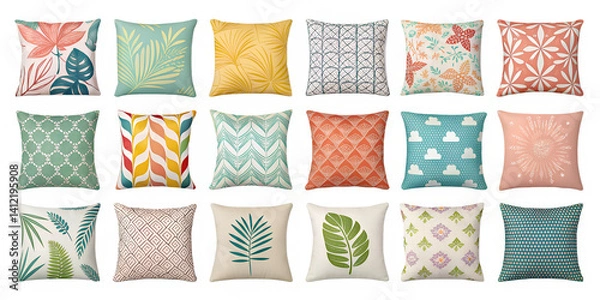 Fototapeta various pillows isolated on transparent background