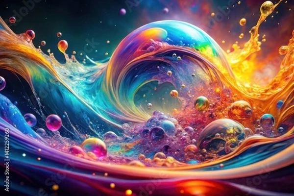 Fototapeta Rainbow Liquid Gel Explosion