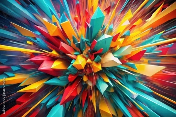 Fototapeta Vivid Geometric Shards Explosion