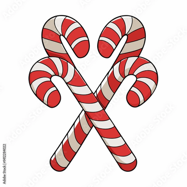 Obraz Christmas Peppermint Candy Vector Design for Print or Web