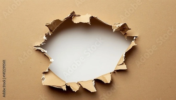 Fototapeta The ripped paper is torn in the middle,creating an empty space for text or design