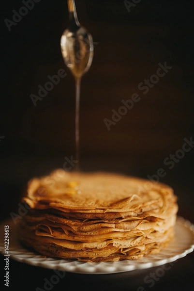 Obraz pancakes with honey