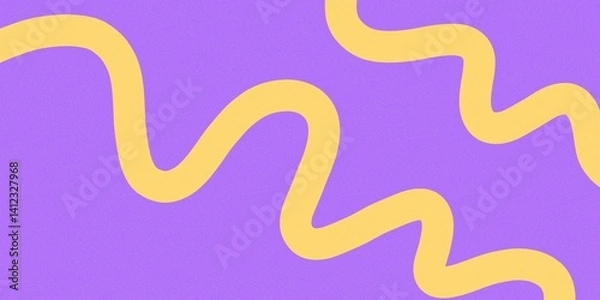Fototapeta Abstract background with purple and yellow wave lines