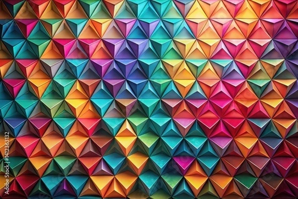 Obraz Colorful abstract geometric pattern with seamless triangle and square shapes