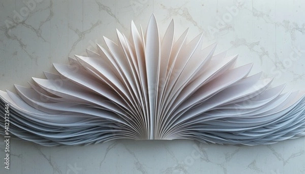 Fototapeta Creative paper folding art display contemporary studio photography minimalist environment close-up viewpoint aesthetic design inspiration