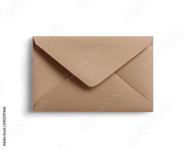 Obraz Beige envelope, studio shot, white background, mailing