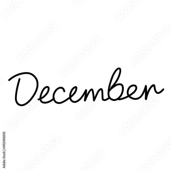 Fototapeta Handwritten set of months isolated on white background, Vector Illustration