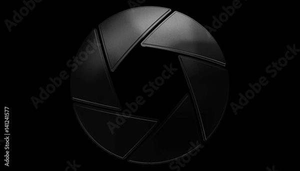 Fototapeta Znak tęczówki aparatu. Symbol obiektywu fotografii, renderowania 3d