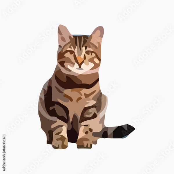 Obraz Cat vector isolated logo and beautiful cat