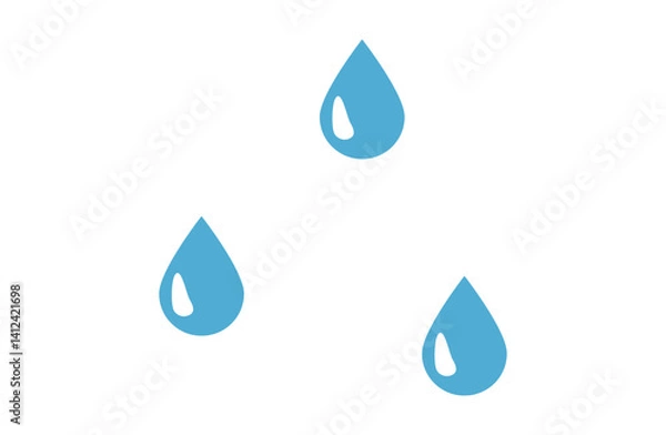Obraz Cute Falling Raindrops Illustration