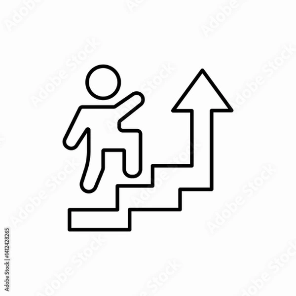 Fototapeta Career ladder success path icon vector sign