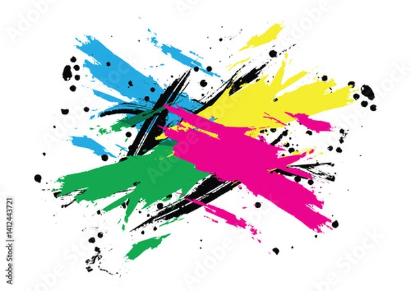 Obraz Abstract vector splatter color isolated background design. illustration vector design.