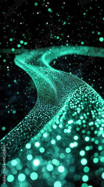 Obraz Abstract digital background with cybernetic particles