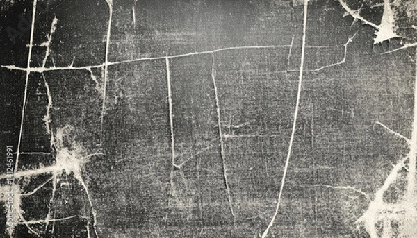 Obraz dusty scratched and scanned old film texture with cracks; dirty grunge style overlay for photo or banner