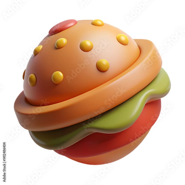 Fototapeta 3D food icon rendering