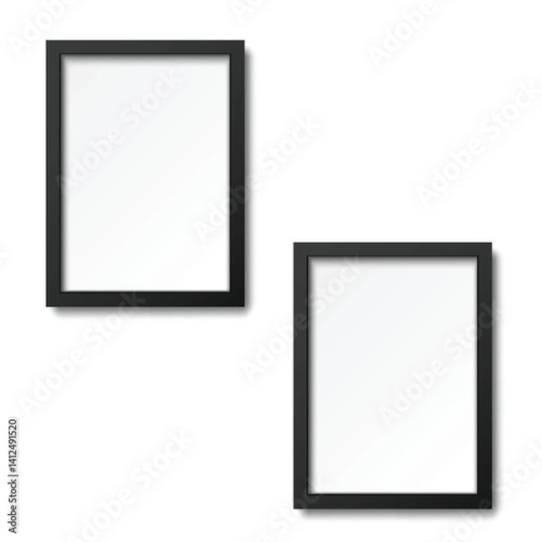 Fototapeta Black Square Frames Empty Mockup - Vector