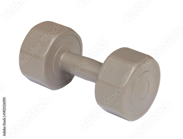 Fototapeta Brown dumbbell isolated on white background