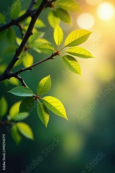 Obraz Overlapping branches with light shining through, calm, branch