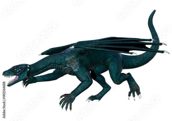 Obraz 3D Rendering Fairy Tale Dragon on White