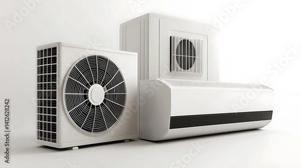 Obraz HVAC system with white background.