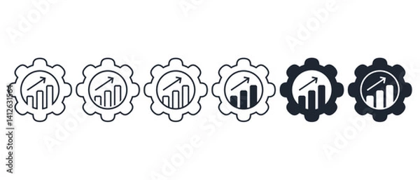Obraz Productivity chart growth icon. Illustration vector
