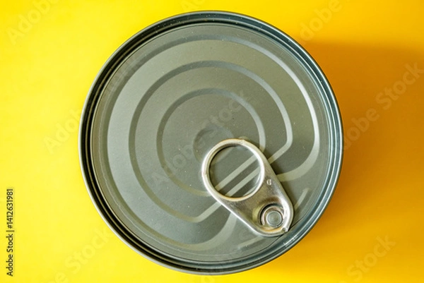 Obraz Flat Lay Image Aluminium Canned Food Ring Pull