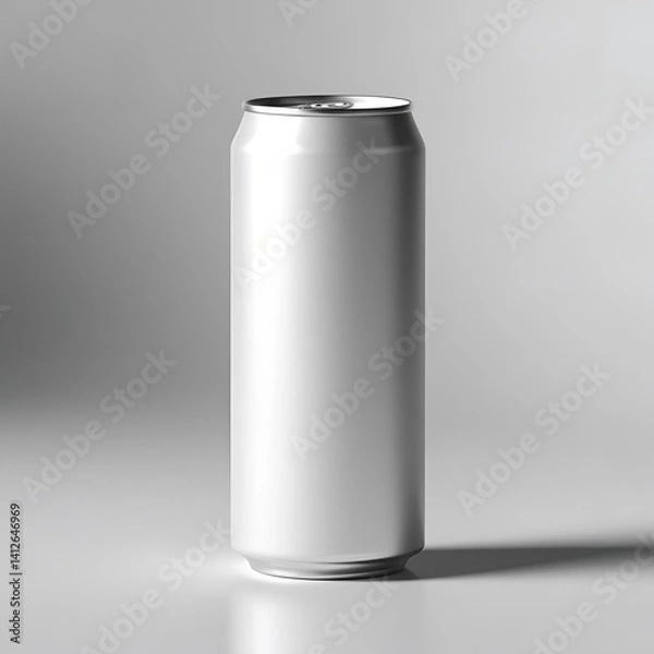 Obraz Soda can mockup on a minimal background, perfect for showcasing custom branding, product design, or promotional artwork in a realistic and clean style.